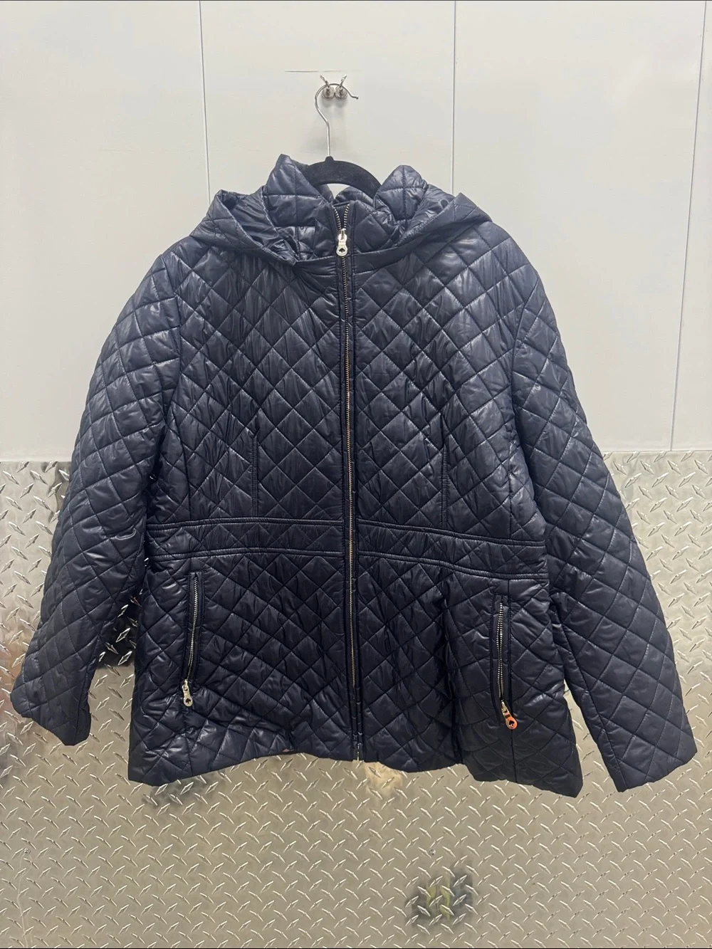 Kate spade quilted jacket- in navy- xxl